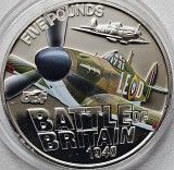 5 pounds 2010 Guernsey, Battle of Britain - Hawker Hurricane, Brilliant unc, Capsula, km#245