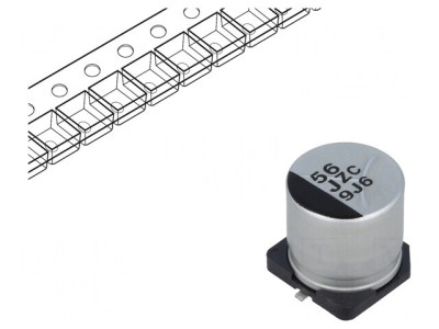 Condensator Hibrid 56uF 63V SMD foto