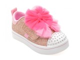 Pantofi sport SKECHERS aurii, TWI-LITES 2.0, din piele ecologica
