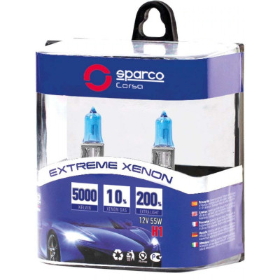 Set 2 Becuri Sparco H1 12V 55W Blue B4 +10% Xenon SPCB1401/BZ foto