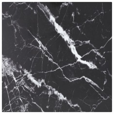 vidaXL Blat masă negru 40x40 cm 6 mm sticlă securizată design marmură foto