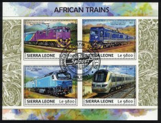 SIERRA LEONE 2017 - Trenuri africane / set complet - colita + bloc
