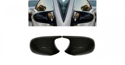 Set Capace Oglinzi Batman, M Style M3 BMW Seria 3 E90 E91 E92 E93 E87 E88 E81 E82 LCI Facelift, Prinderi Originale, Negru Lucios foto