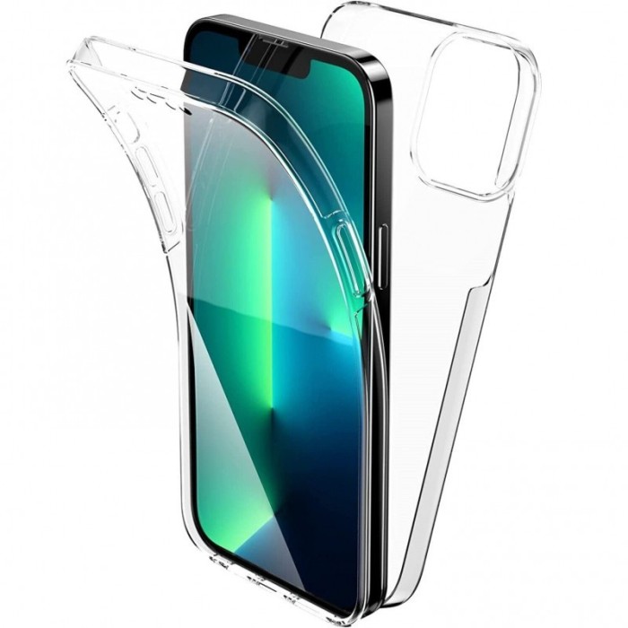 Husa de protectie flippy 360 grade, pc+tpu+folie policarbonat, pentru apple iphone 14 pro max , transparent