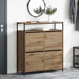Cumpara ieftin Cabinet pantofi cu 4 sertare flip Stejar Artisan 100x34x112 cm