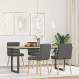 VidaXL Scaune de bucătărie pivotante, 4 buc., gri &icirc;nchis, textil
