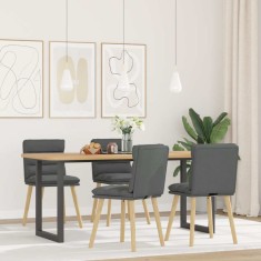 vidaXL Scaune de bucătărie pivotante, 4 buc., gri &icirc;nchis, textil