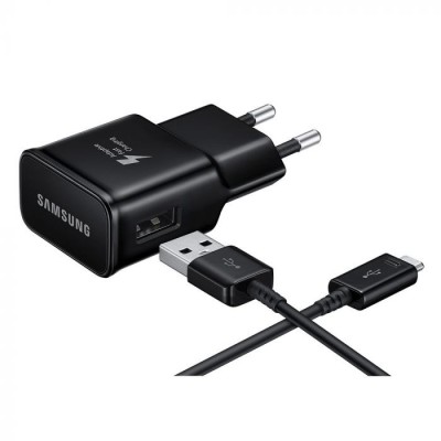 Incarcator Samsung EP-TA200 + Cablu de date Type C Fast Charging Black foto