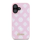Husa silicon iPhone 16 Plus Guess - Peony Script MagSafe (GUHMP16MPGPYSP) Pink