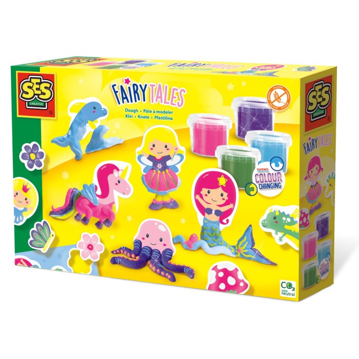 Set copii cu plastilina termocromatica si personaje de basm