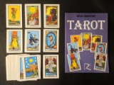 TAROT SET COMPLET 78 de CARTI de joc GHICIT Limba Romana + CARTE 192 pag Talmacire Interpretare Filosofica si Spirituala a Simbolurilor Stare utilizat
