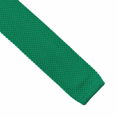 Cravata slim tricotata, Onore, verde deschis, microfibra, 145 x 5.5 cm, model uni foto