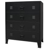 Cumpara ieftin Comoda sertare, metal, stil industrial, 78x40x93 cm, negru