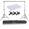 Suport foto studio reglabil 2x3m, clesti inclusi + panza de fundal alb 2x3m, Dactylion