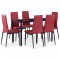 Gossi set mobilier de bucatarie, 7 piese, rosu vin