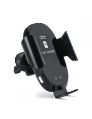 Suport auto grila ventilatie + ventuza 10W cu incarcare wireless Qi Standard Fast Charge Type-C - CWCPH-D3