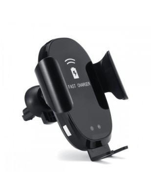 Suport auto grila ventilatie + ventuza 10W cu incarcare wireless Qi Standard Fast Charge Type-C - CWCPH-D3 foto