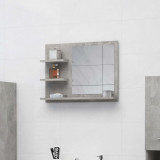Oglinda de baie, gri beton, 60x10,5x45 cm, PAL GartenMobel Dekor, vidaXL