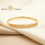 Cumpara ieftin Bratara Ritmul Infinitului , Bratara fixa placata cu aur 14K cu model simbolic