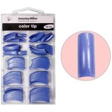 Cumpara ieftin Albastru metalic - unghii false colorate, 100buc, nr.1 - 10, AMAZING SHINE