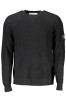 Pulover bărbați, cu logo brodat, Regular fit, negru, XL, 2XL