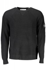 Pulover barba?i, cu logo brodat, Regular fit, negru (Marime: 2XL) foto