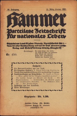 HST Z264 Revista protonazistă Hammer 450/1921 foto