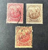 Barbados 1912-1920 - Seria Definitivă Clasică "Carul lui Neptun / Stema Coloniei" (Set de 3 Mărci Poștale) - Cod: A964