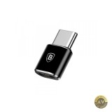 Adaptor Date si Incarcare microUSB - USB-C Baseus Negru CAMOTG-01
