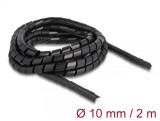 Organizator cabluri spiralat 2m x 10mm Negru, Delock 19014