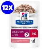 Hill's Prescription Diet Feline I/D Salmon, Hrana Umeda Terapeutica Pisici 85g Plic, Suport Digestiv