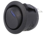 &Icirc;ntreupător Rocker SPST cu iluminare LED albastră - 10A/250VAC