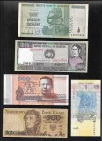 Set 5 bancnote de prin lume adunate (cele din imagini) #340, Asia