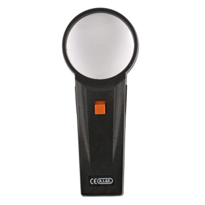 Lupa cu iluminare LED, 2xAA/LR6, maner ergonomic, Negru foto