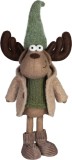 Decoratiune ren de Craciun MagicHome, textila, 53 cm, verde-maro