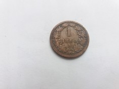 AUSTRIA -1 KREUZER 1860 A foto