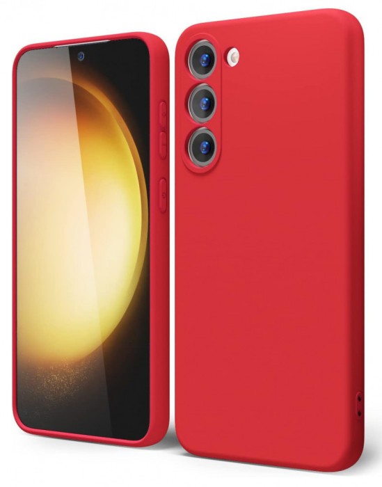 Husa de protectie din Silicon cu Microfibra la interior compatibila Samsung Galaxy A35 5G, Rosu