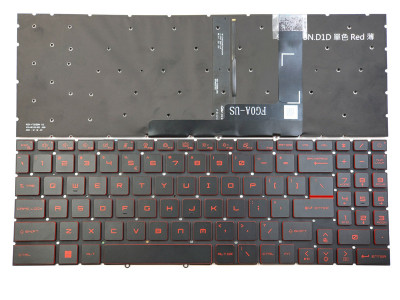 Tastatura Laptop Gaming, MSI, Crosshair 15 R6E, B12UEZ, B12UGZ, iluminata, rosie, layout US foto