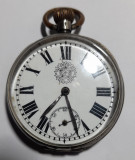 Ceas de buzunar fabricat in anul 1890, argint 925 %, FUNCTIONAL diametrul 40 mm
