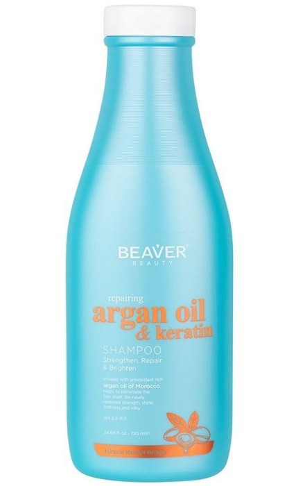 Sampon reparator cu argan si keratina Beaver 730 ml