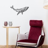 Cumpara ieftin Tablou metalic Whale Negru 56x31 cm