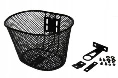 Cos biciclete copii, material metalic, culoare negru, montaj fata Cod:A654