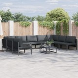 vidaXL Set de canapele pentru grădină 10 pcs Antracit Oțel