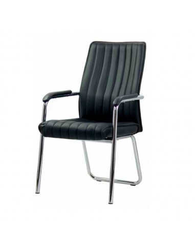 Scaun vizitator HRC 614, ergonomic, piele ecologica, cromat, brate tapitate, 120 kg