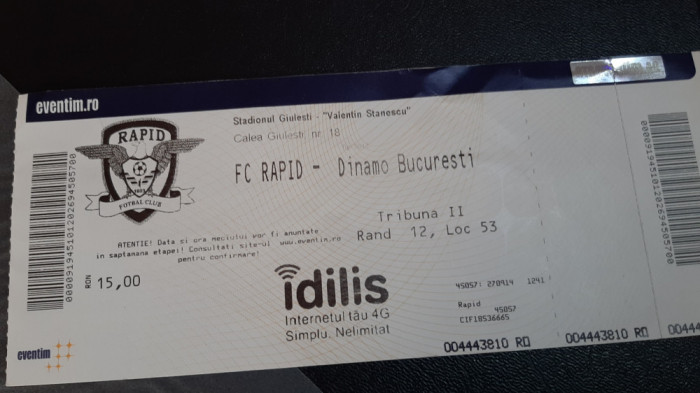 Bilet Rapid - Dinamo