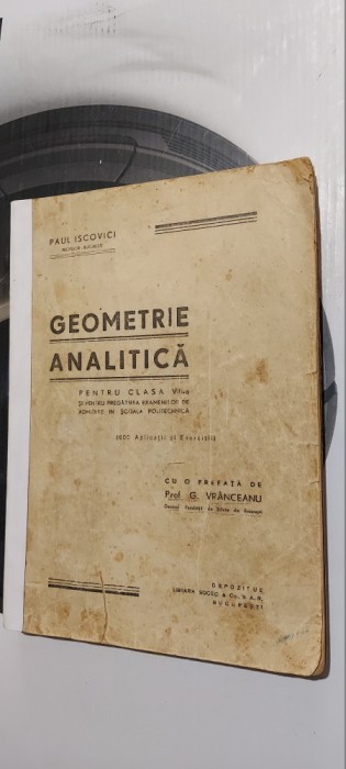 GEOMETRIE ANALITICA CLASA A VIII A PAUL ISCOVICI VRANCEANU 600 APLICATII EXERCIT
