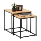 Cumpara ieftin Set 2 masute laterale Koko &icirc;n culoarea naturala/neagra, 2 piese, 34/38/36/40/34/38 cm