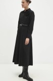 Answear Lab rochie din bumbac culoarea negru, midi, evazată