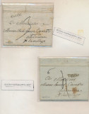 Italy 1817 Postal History Rare 2 x Stampless Cover Torino to Castelleppo DG.020