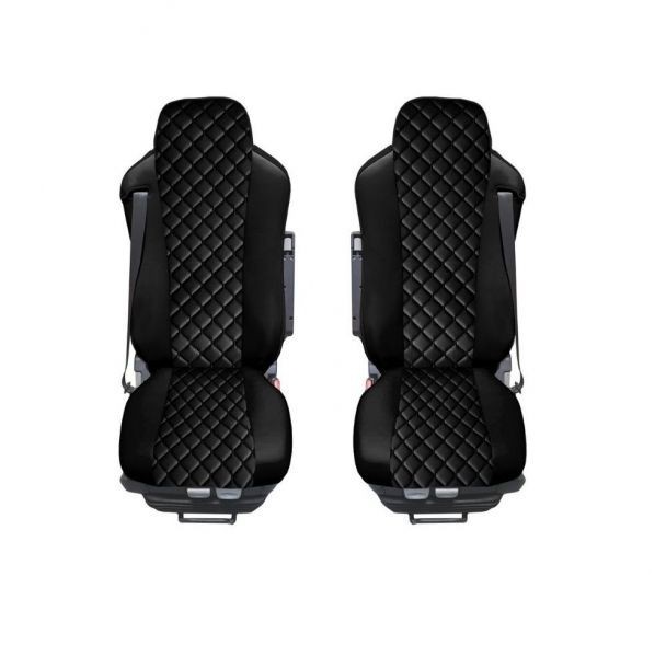 Huse pentru MAN TGX 2015-2021 Camioane Negru Piele LHD